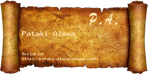 Pataki Alexa névjegykártya